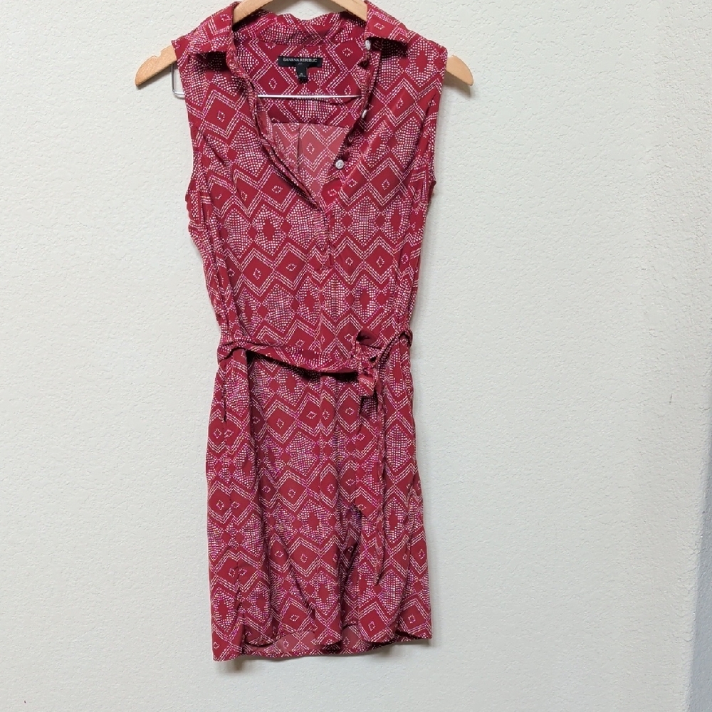 Banana Republic Red Geometric Dress